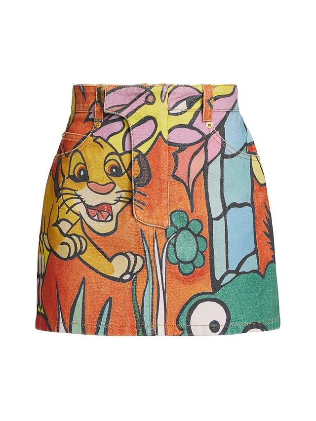 Womens Disney x Balmain: The Lion King Denim Miniskirt Product Image