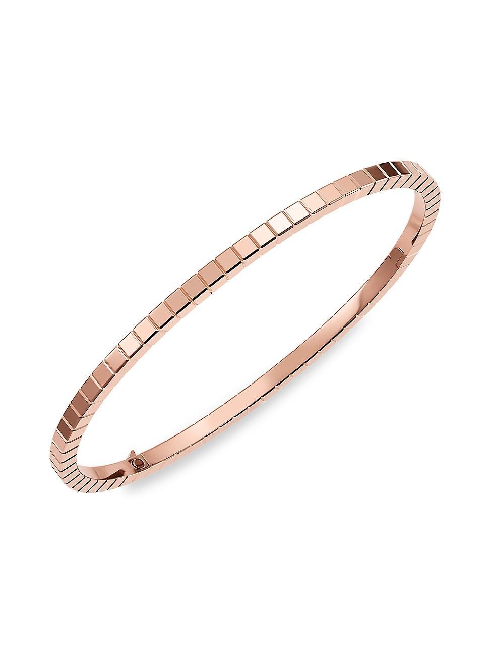 Womens 18K Rose Gold Ice Cube Bracelet Product Image