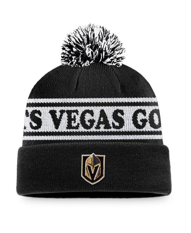 Mens Fanatics Branded Black Vegas Golden Knights Vintage Sport Resort Cuffed Knit Hat with Pom Product Image