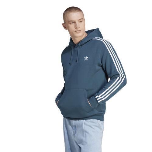 adidas Originals Mens adidas Originals 3 Stripe Fleece Hoodie - Mens Arctic Night/White Product Image