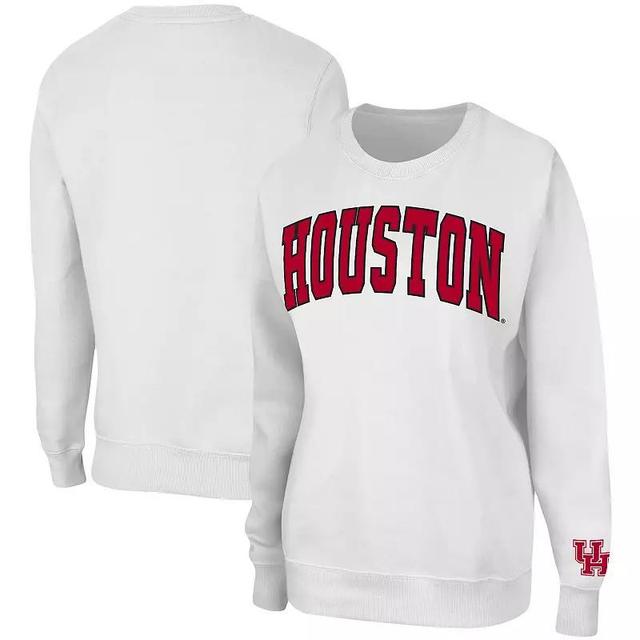 Womens Colosseum White Houston Cougars Campanile Pullover Sweatshirt Product Image