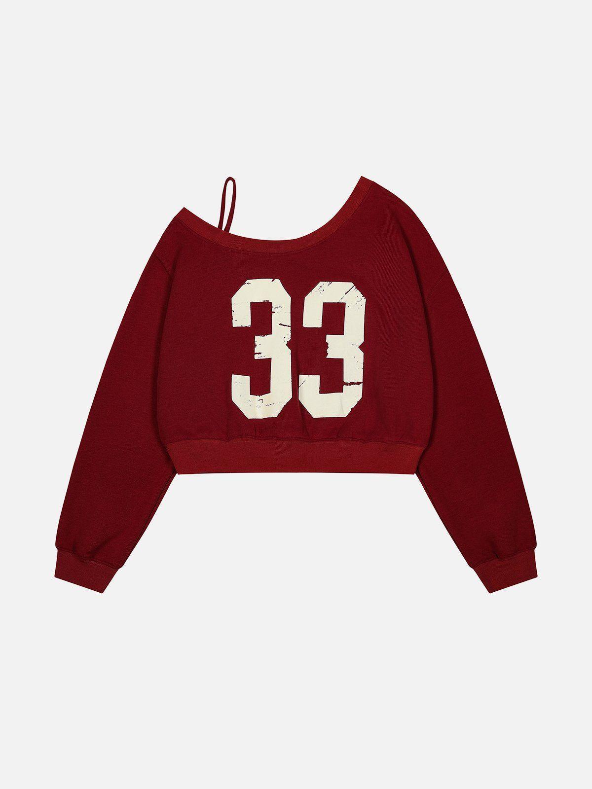 Aelfric Eden Number Print Cropped Sweatshirt Female Product Image