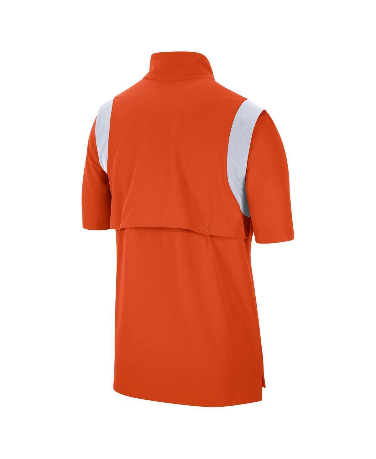 NIKE Men's  Orange Clemson Tigers Coach Short Sleeve Quarter-zip Jacket Product Image