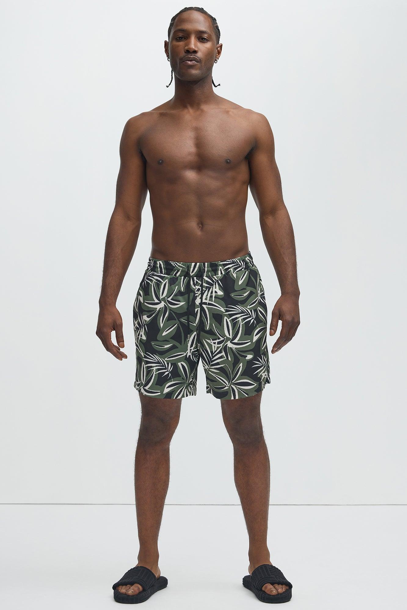 In The Details Swim Trunks - Green/combo Product Image