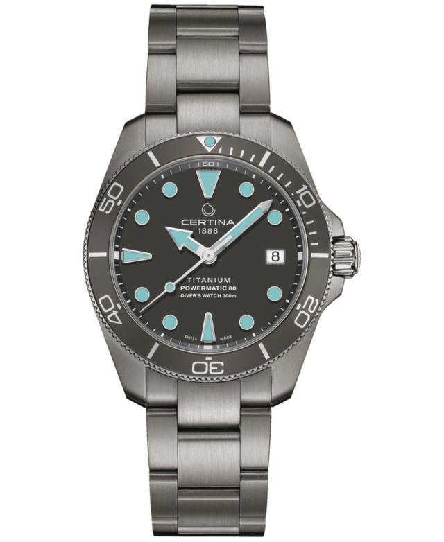 Certina Womens Swiss Automatic Ds Action Diver Titanium Bracelet Watch 38mm - Anthracite Product Image