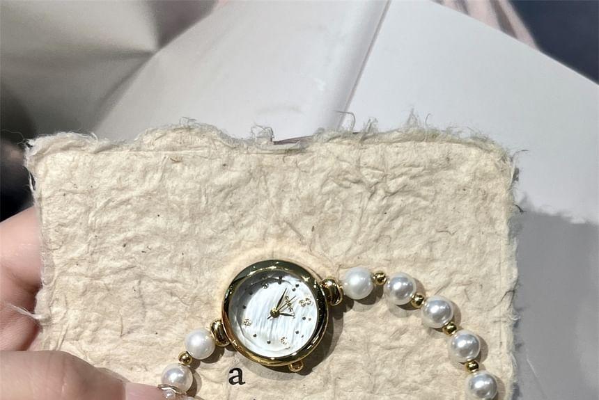 Faux Pearl Alloy Bracelet Watch Product Image