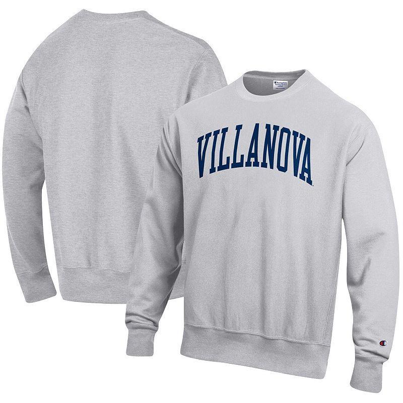 Mens Champion Heathered Gray Villanova Wildcats Arch Reverse Weave Pullover Sweatshirt Product Image