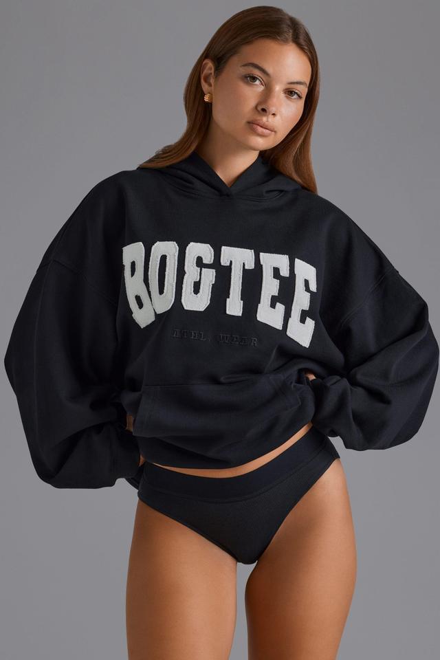 Appliqué Oversized Hoodie in Black Product Image