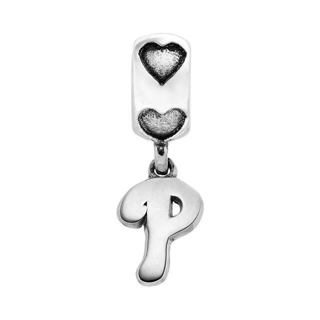 LogoArt Philadelphia Phillies Sterling Silver Team Logo Charm, Womens, Grey Product Image