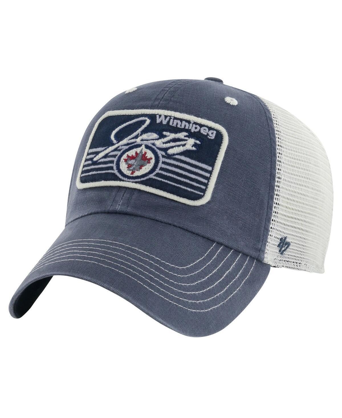 Mens 47 Brand Navy Winnipeg Jets Five Point Patch Clean Up Adjustable Hat Product Image