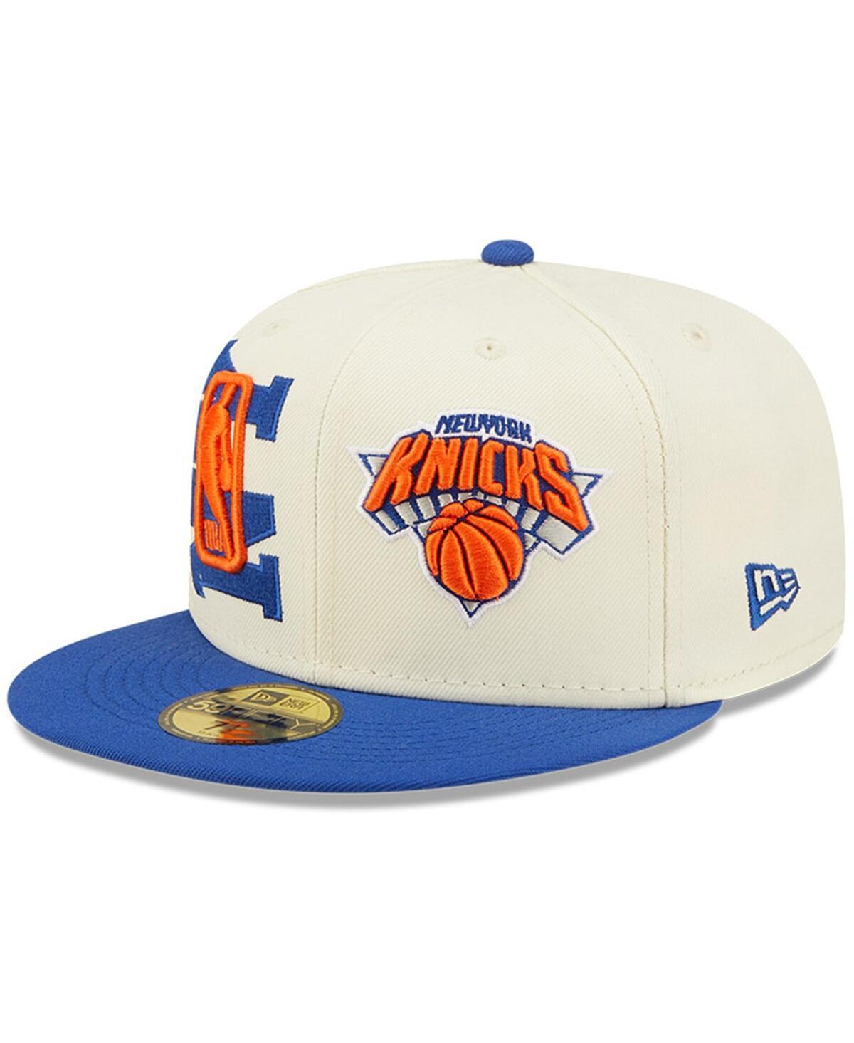 Mens New Era Cream/Blue New York Knicks 2022 NBA Draft 59FIFTY Fitted Hat Product Image