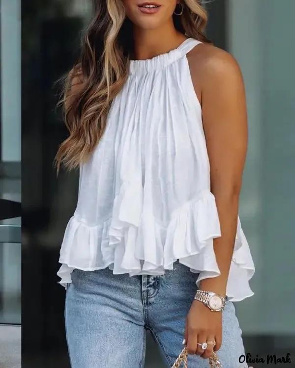 Olivia Mark – Relaxed Ruffle Halter Top Product Image