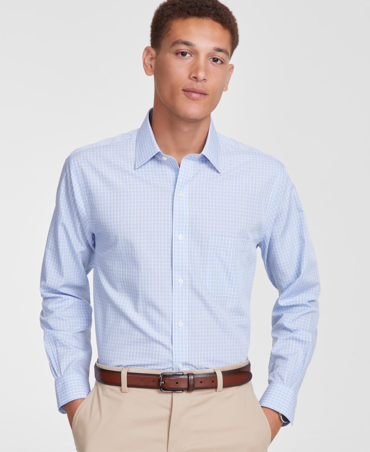 B by Brooks Brothers Mens Regular-Fit Check Broadcloth Dress Shirt Product Image