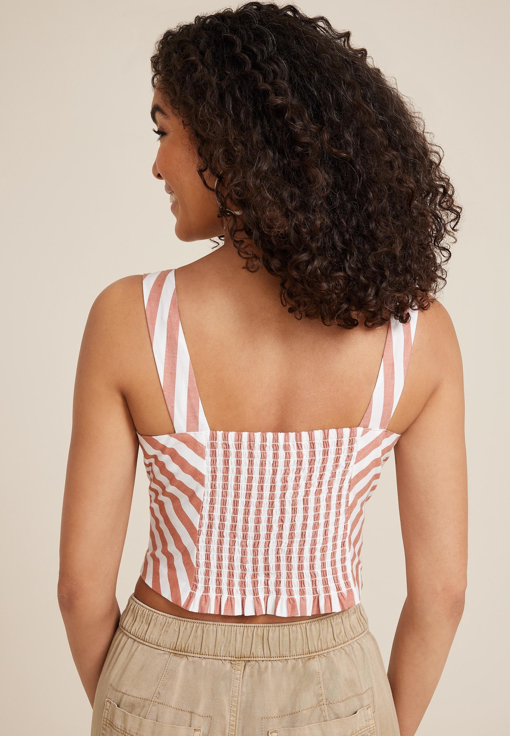 Striped Corset Tank Top Product Image