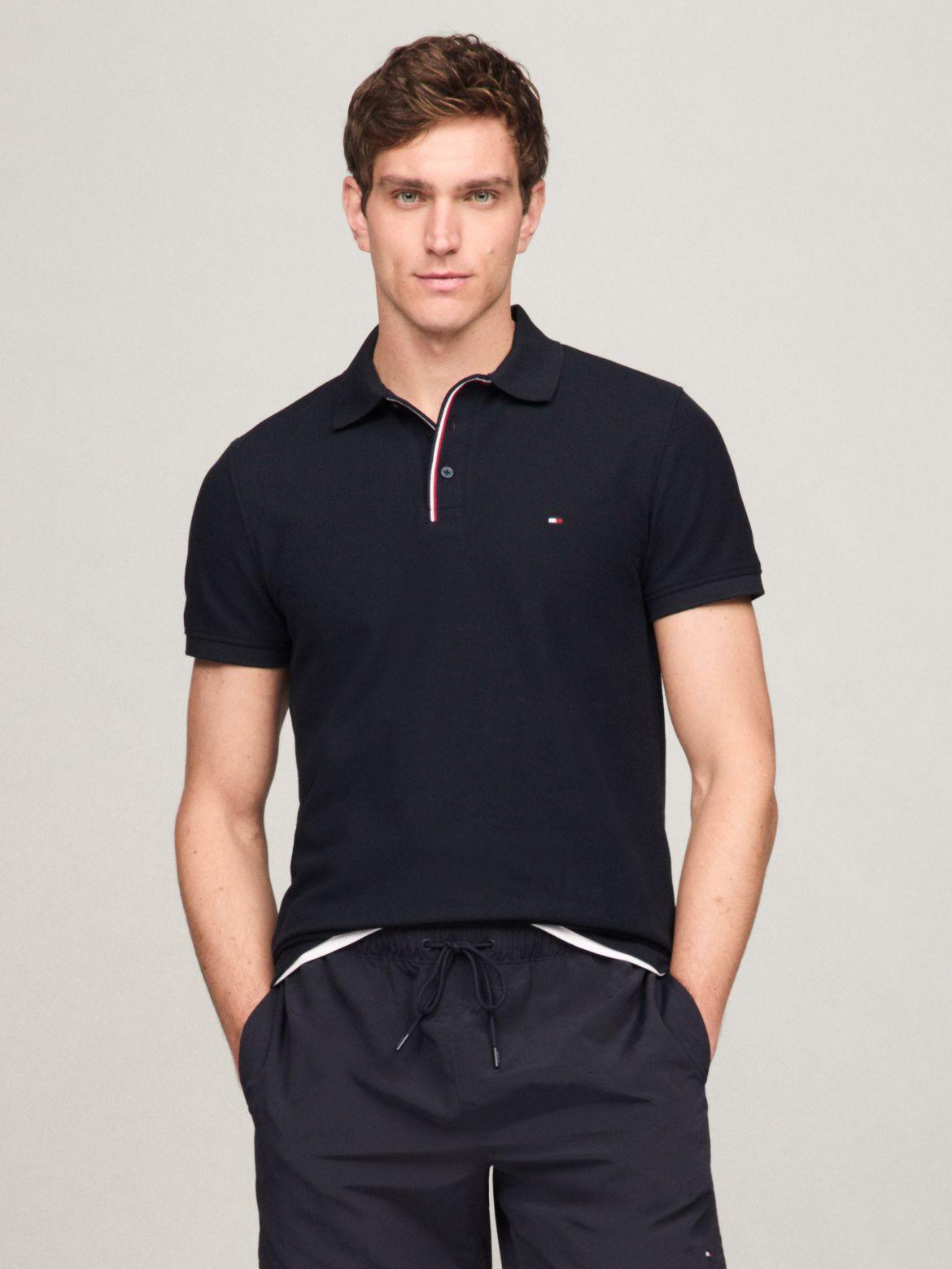 Tommy Hilfiger Men's Slim Fit Stripe Placket Polo Product Image