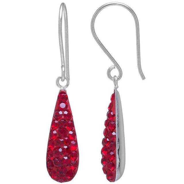 Main and Sterling Sterling Silver Crystal Tear Drop Earrings, Womens, Red Product Image