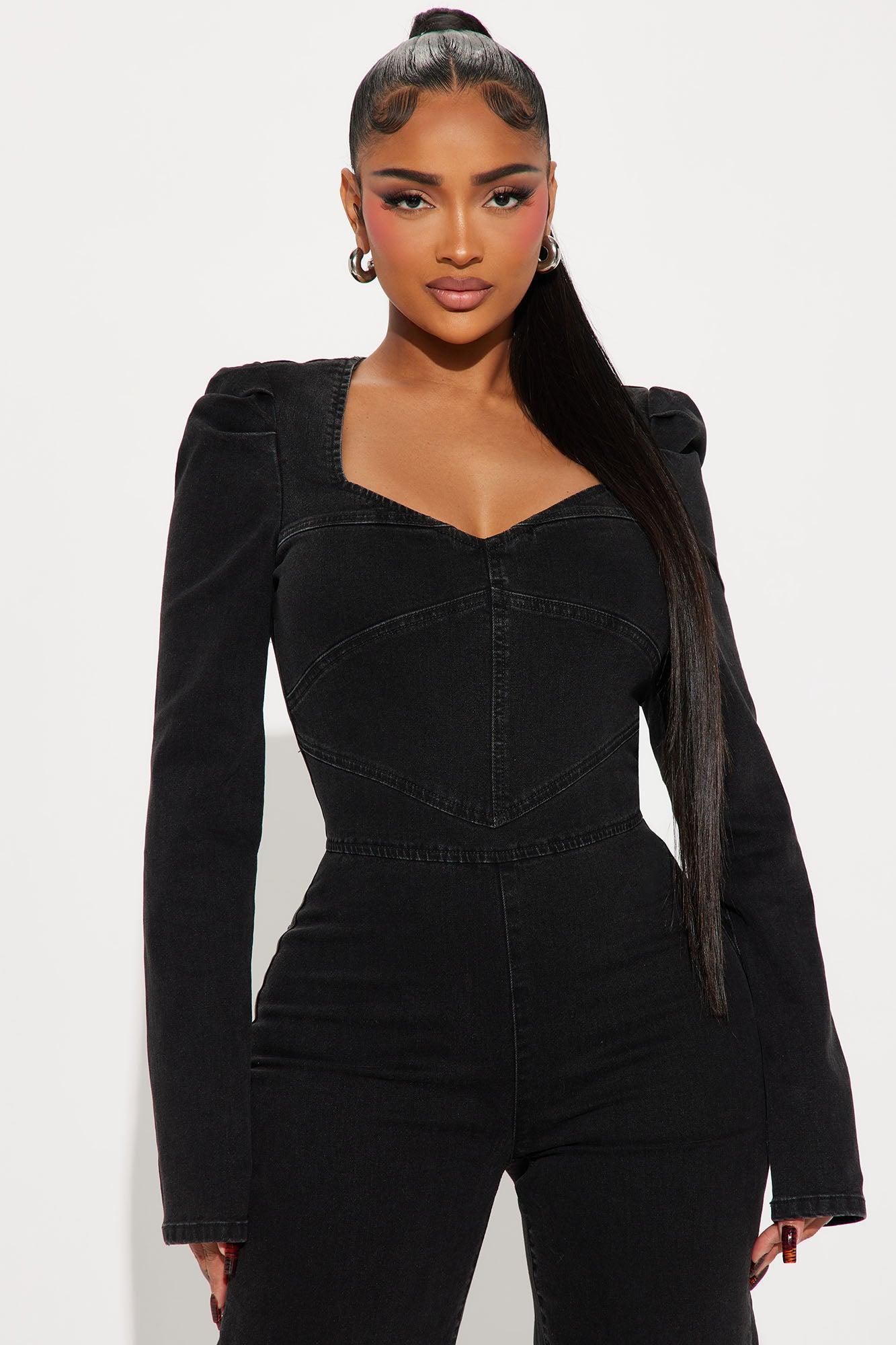 Sabrina Denim Jumpsuit - Black Product Image