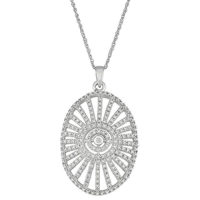 Sterling Silver 1/2 Carat T.W. Diamond Openwork Pendant Necklace, Womens, Size: 18, White Product Image