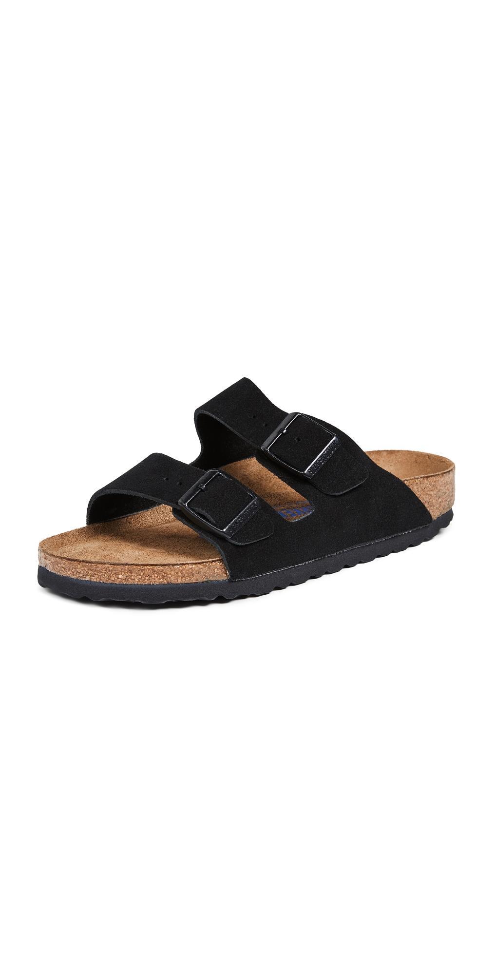 Birkenstock Womens Arizona Soft Footbed Suede Slip On Sandals Product Image