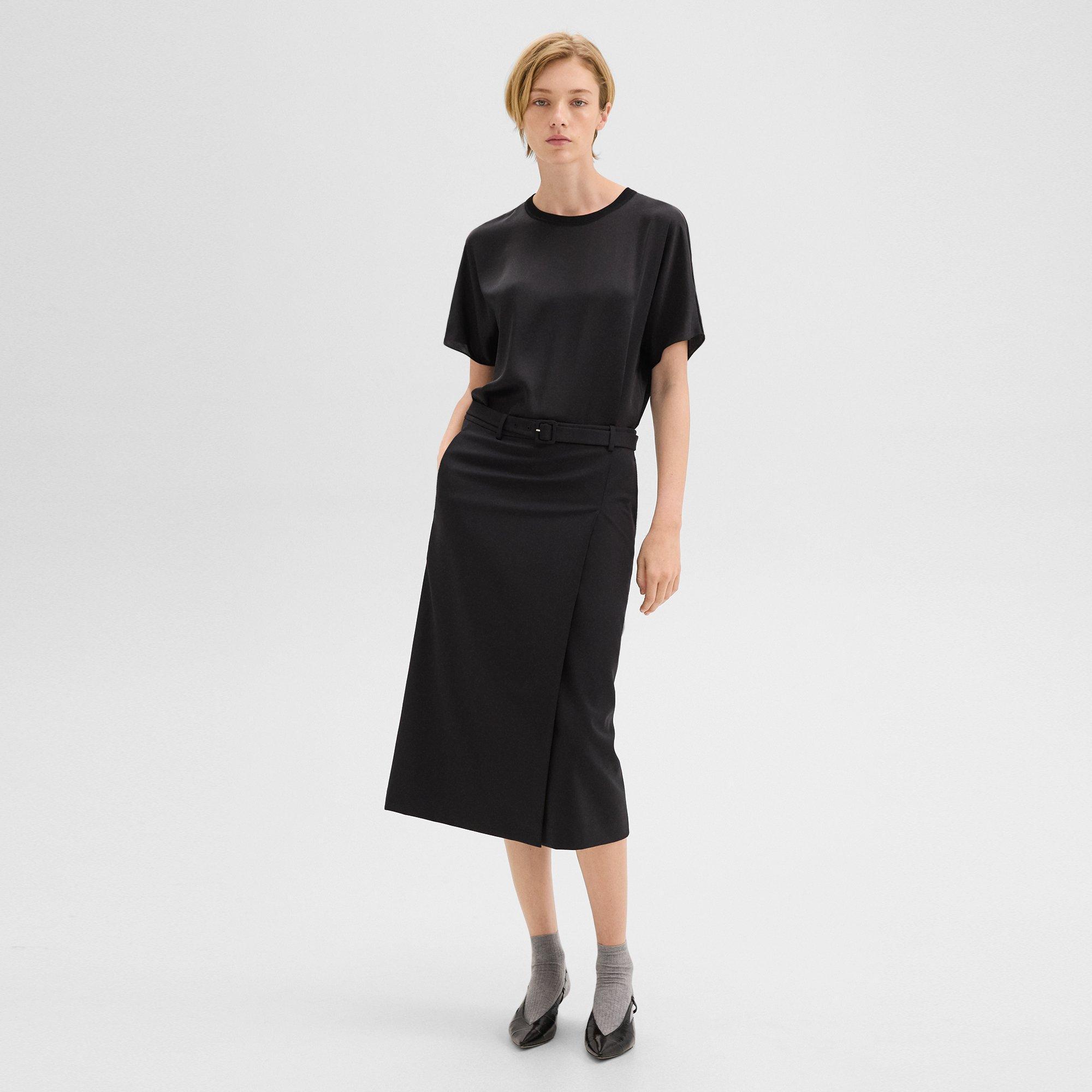 Wool Gabardine Trouser Skirt | Theory Product Image