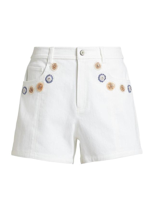 Womens Brea Ditsy Dots Embroidered Denim Shorts Product Image