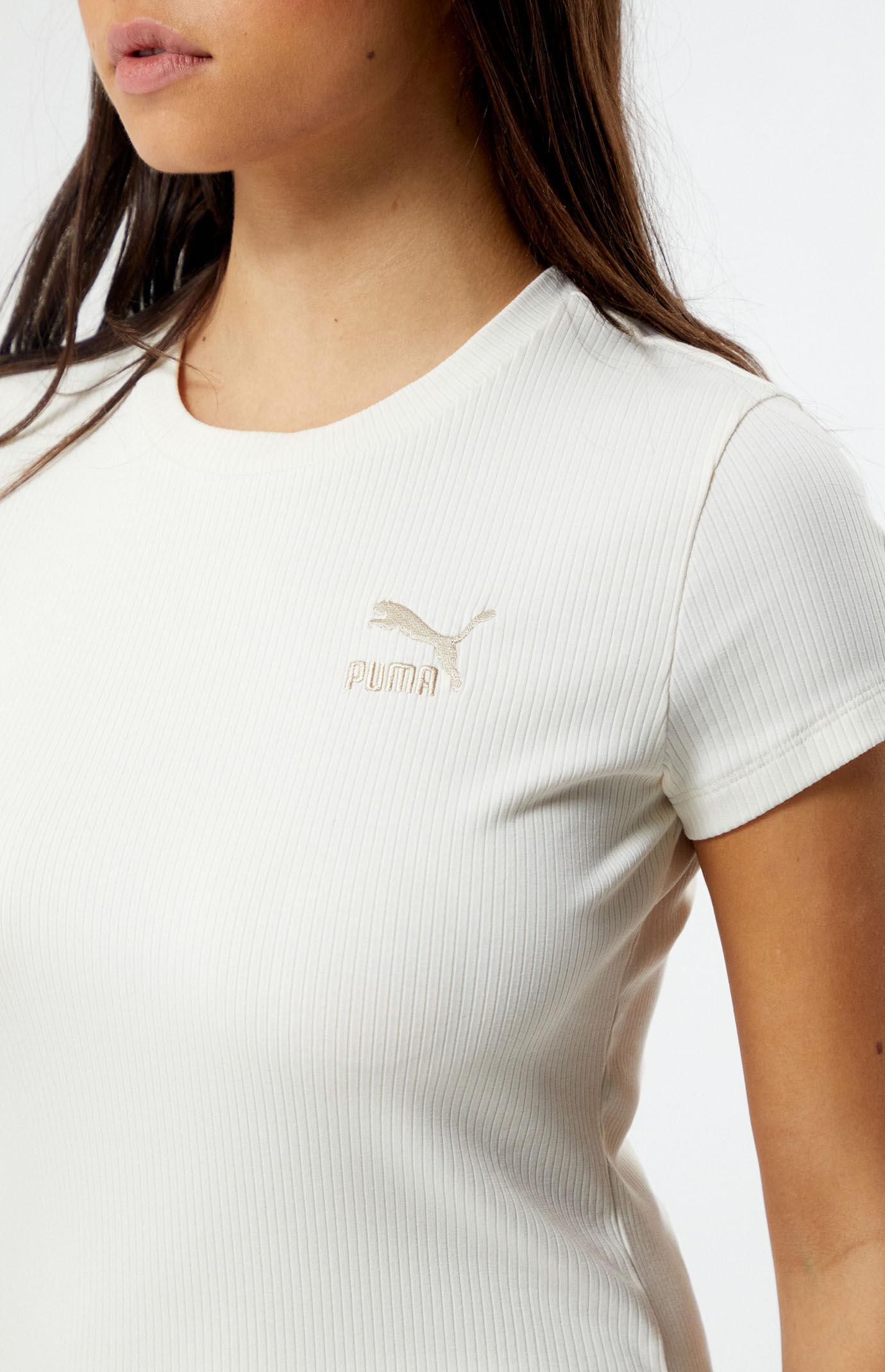 Puma Women's Classics Ribbed Slim T-Shirt Product Image