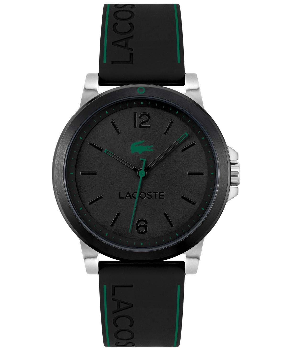 Lacoste Mens Court Black Silicone Strap Watch 42mm - Black Product Image