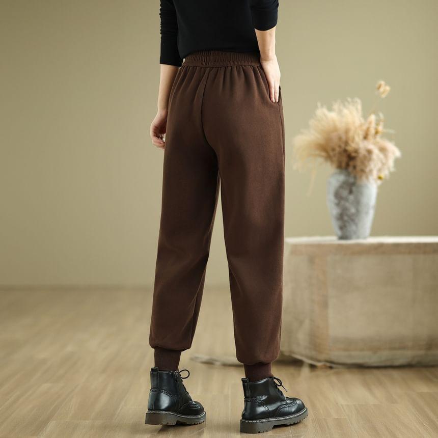 Drawstring Waist Plain Harem Pants Product Image