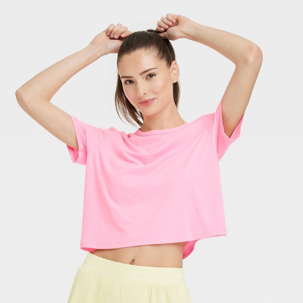 Womens Essential Crewneck Short Sleeve Top - All In Motion L Product Image