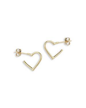 Moon & Meadow 14K Yellow Gold Small Heart Hoop Earrings Product Image