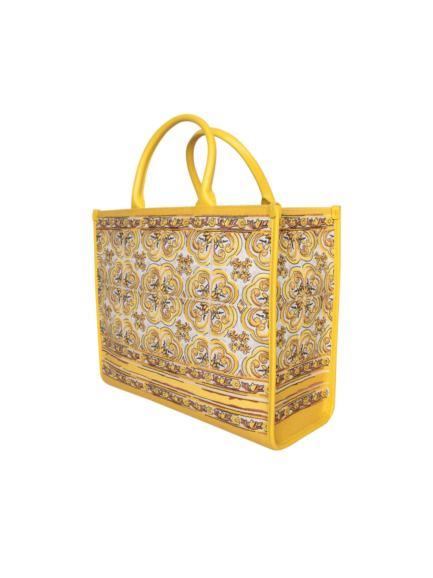 Printed Canvas Tote In Azulejos Product Image