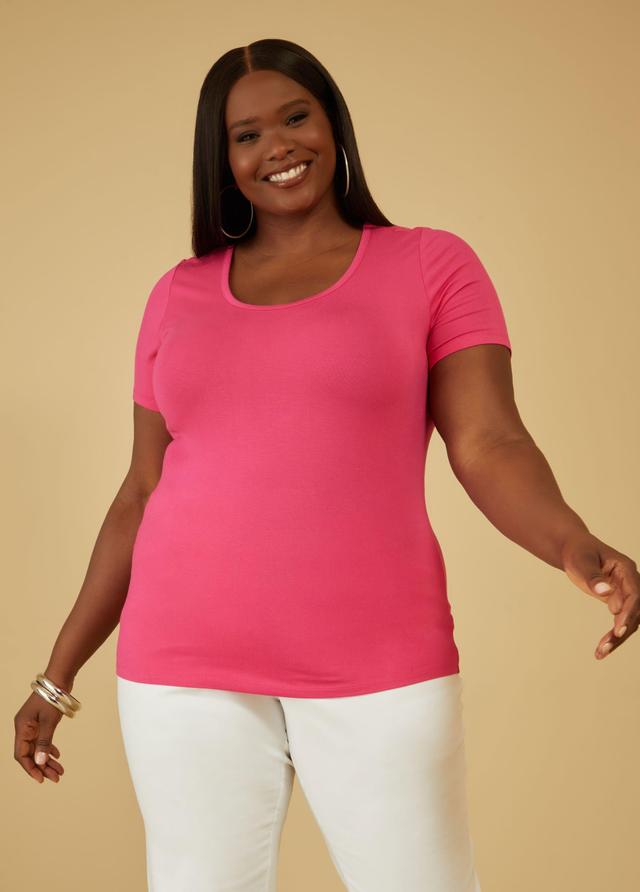 Plus Size Basic Jersey Scoop Neck Tee Ashley Stewart Product Image