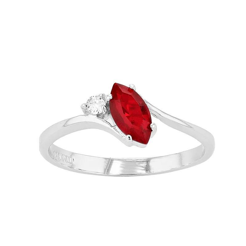 Traditions Jewelry Company Sterling Silver Crystal Birthstone Marquise Ring, Womens July Product Image