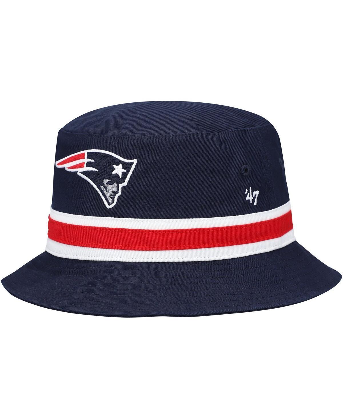 Mens 47 New England Patriots Striped Bucket Hat, Blue Product Image