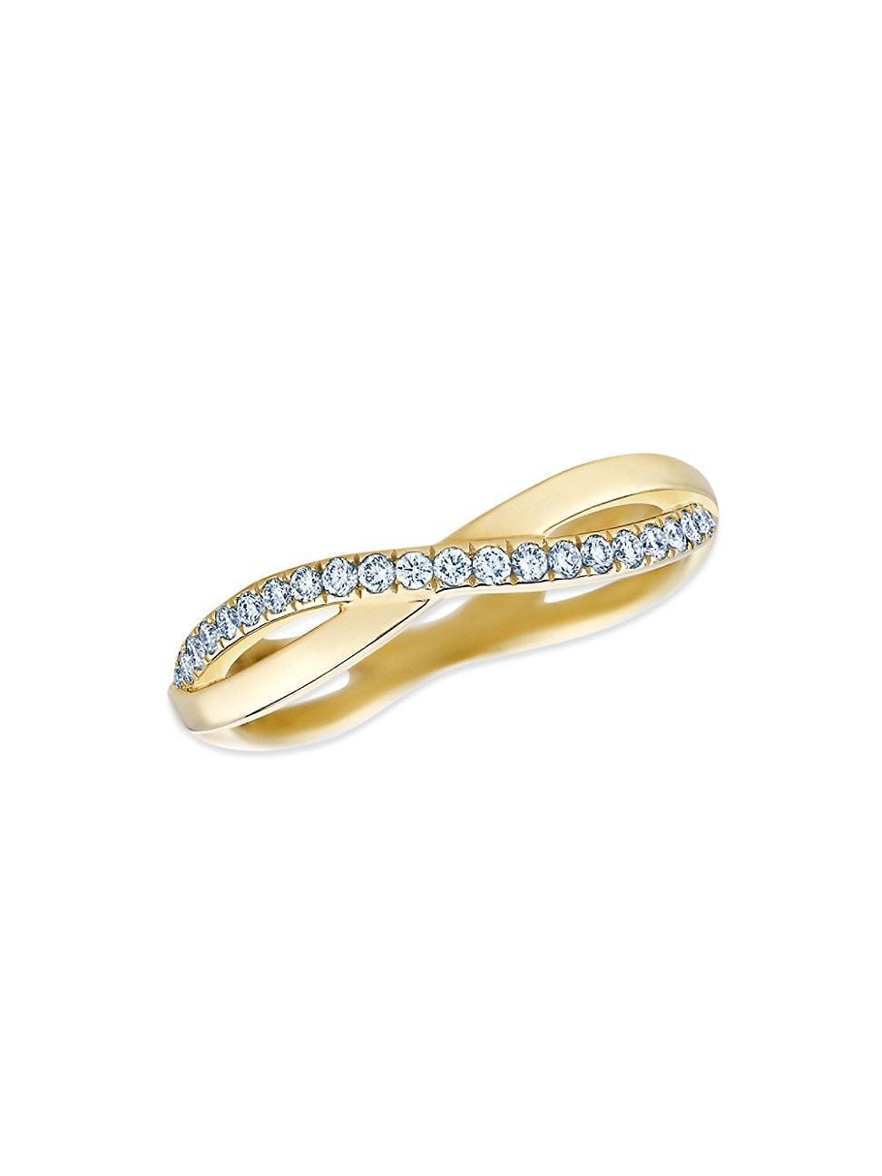 Womens Infinity 18K Yellow Gold & Diamond Band Product Image