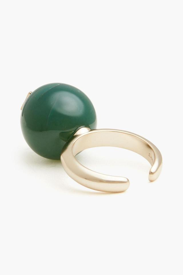 Goldfarbener Ring Mit Quarz In Dark Green Product Image