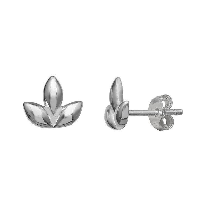 PRIMROSE Sterling Silver Polished Lotus Stud Earrings, Womens Product Image