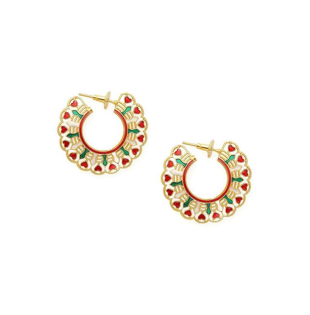 Sohi Womens Heart Hoop Earrings Product Image