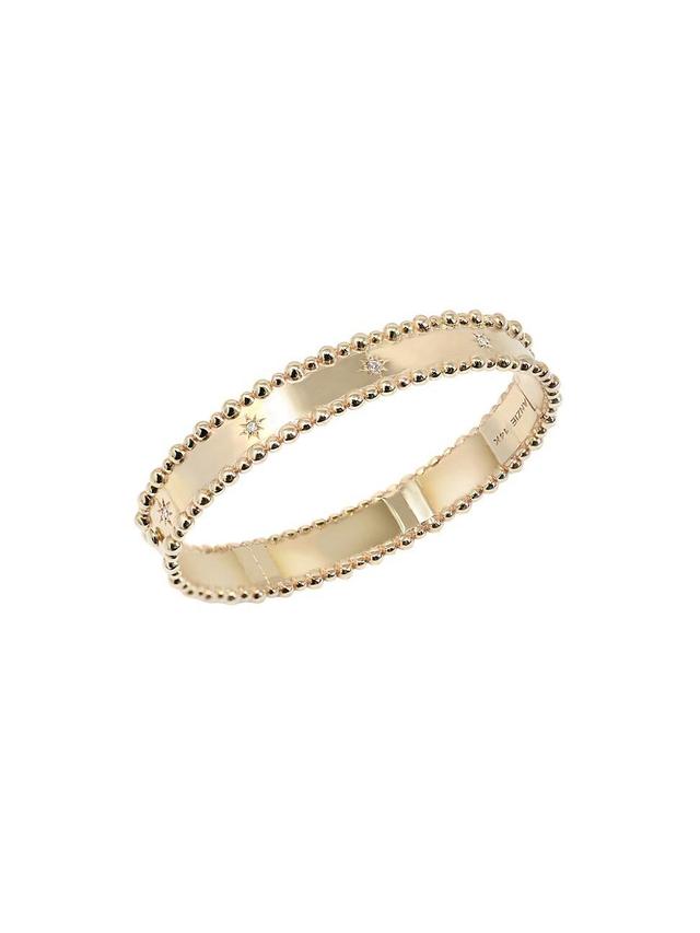 Womens Aztec 14K Yellow Gold & 0.20 TCW Diamond Bangle Product Image