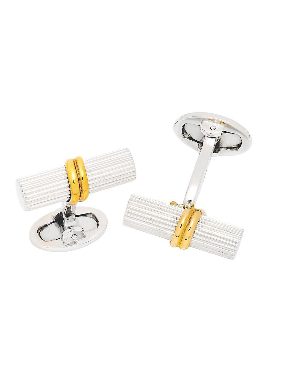 Mens Two-Tone Tube Cufflinks Product Image