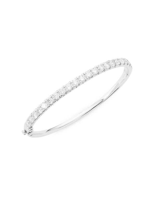 Womens 14K White Gold & 5 TCW Diamond Bangle Product Image