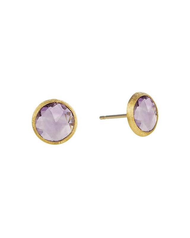 Jaipur Amethyst & 18K Yellow Gold Stud Earrings Product Image