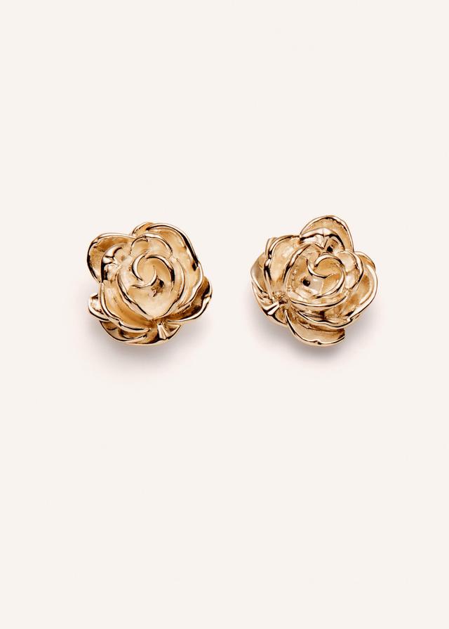 Gold-plated rose earrings Product Image