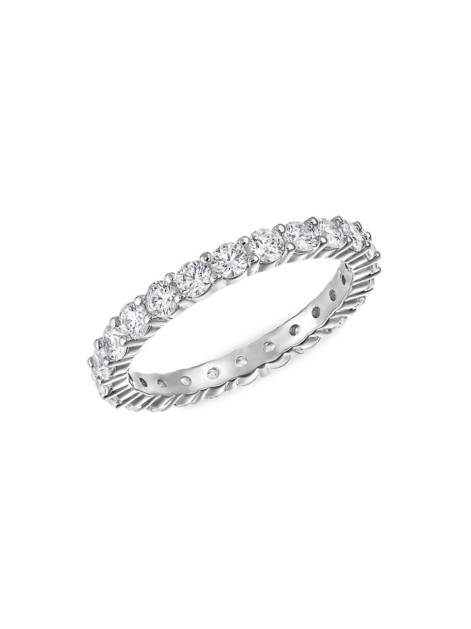 Womens Vittore Swarovski Crystal Round-Cut Rhodium-Plated Ring Product Image