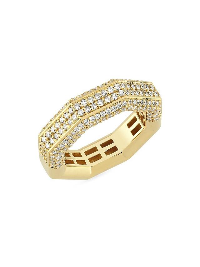 Womens Bubble 18K Yellow Gold & 1.52 TCW Diamond Octagonal Ring Product Image