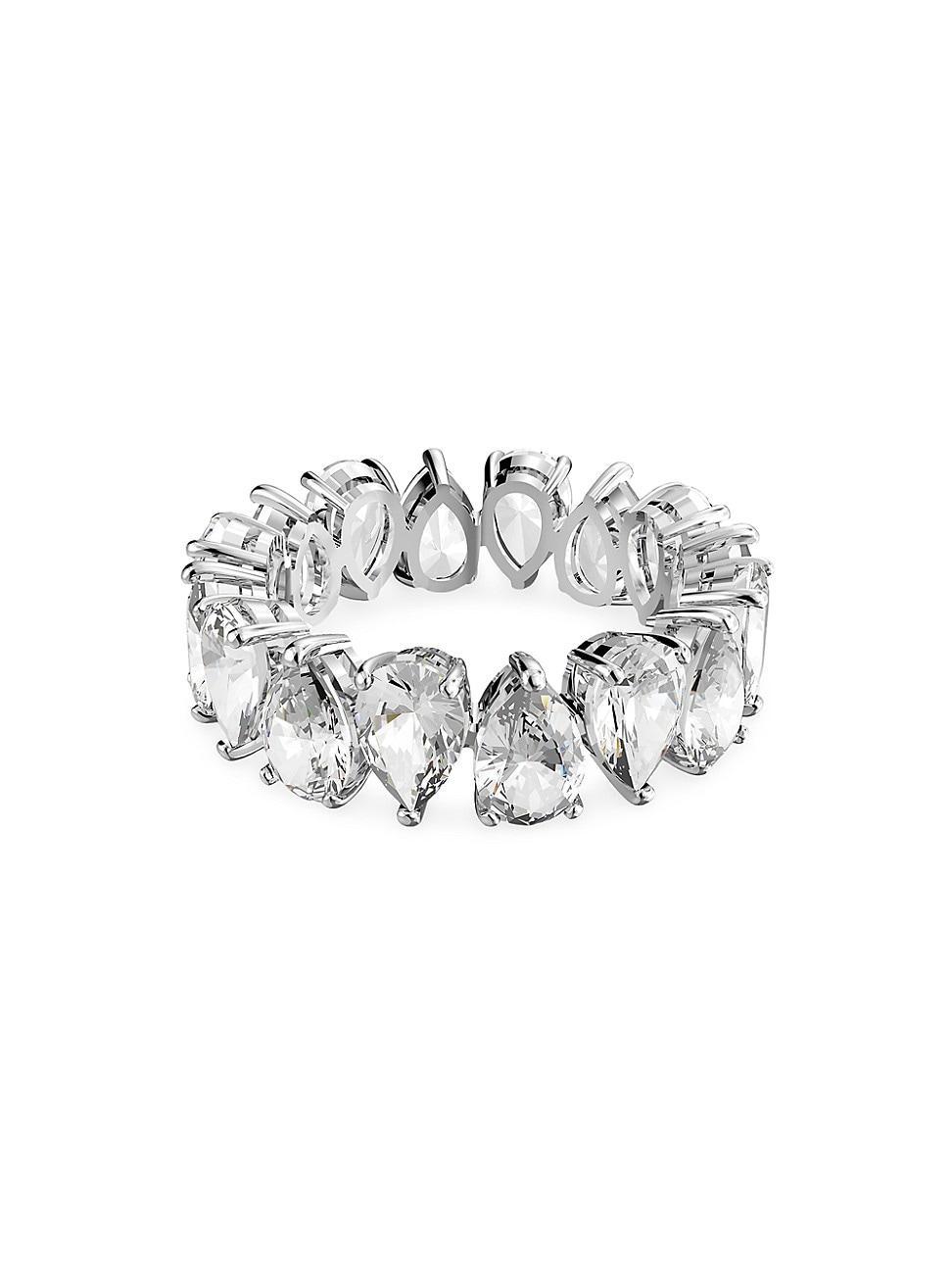 Womens Matrix Rhodium-Plated & Crystal Ring Product Image