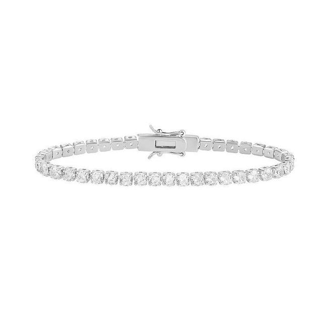 PRIMROSE Sterling Silver Cubic Zirconia Tennis Bracelet, Womens Sterling Clear Product Image