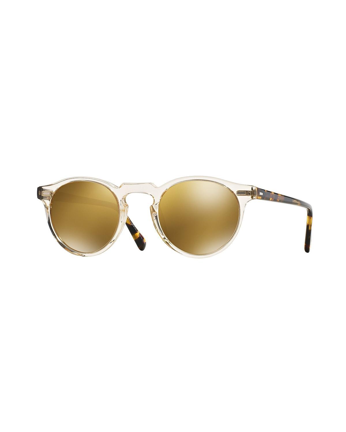 Mens Gregory Peck 47MM Round Sunglasses Product Image