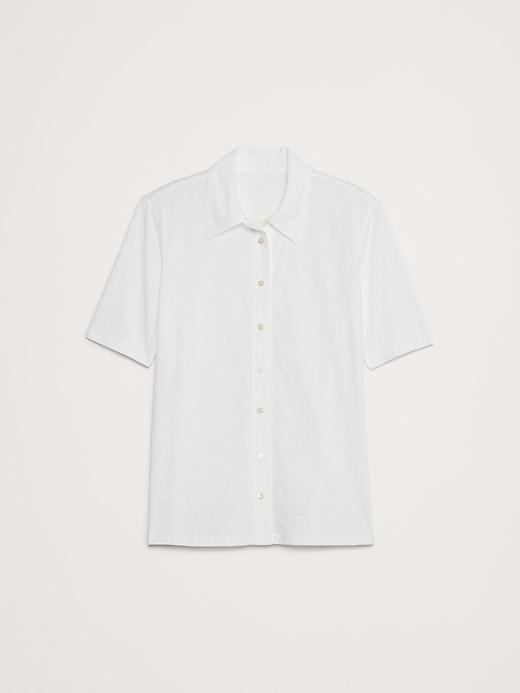 Silky Cotton Button-Down Shirt Product Image