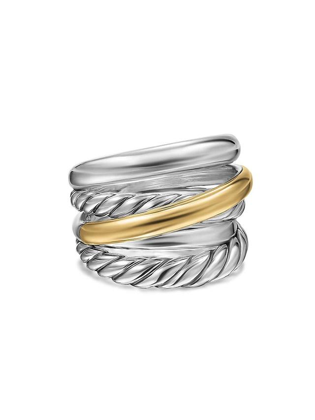 Womens Crossover Five Row Ring in Sterling Silver Product Image